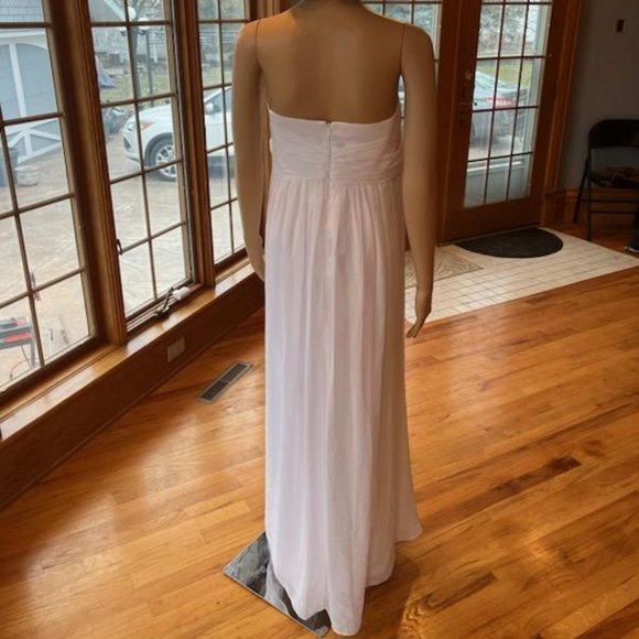 * Davids DB Studio Wh Chiffon Floor Strapless Bridal Gown Wedding Dress Size 22 - Picture 7 of 10